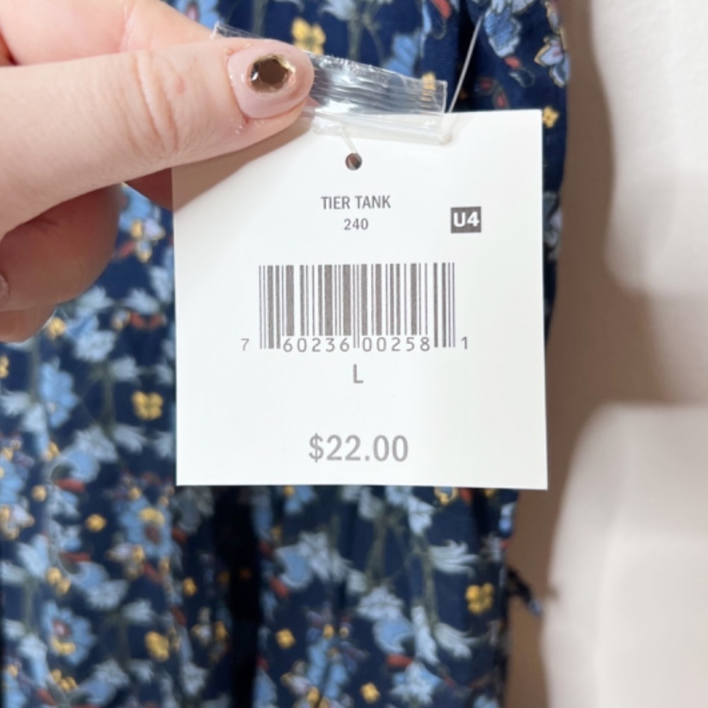 NWT Falls Creek Womens Sleeveless Floral Print Tiered Tank‎ Top Blue Yellow - Picture 13 of 16